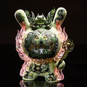 NWT Junko Mizuno x Kidrobot "La Flamme" 8" Dunny Green Limited Edition 1000 Pcs
